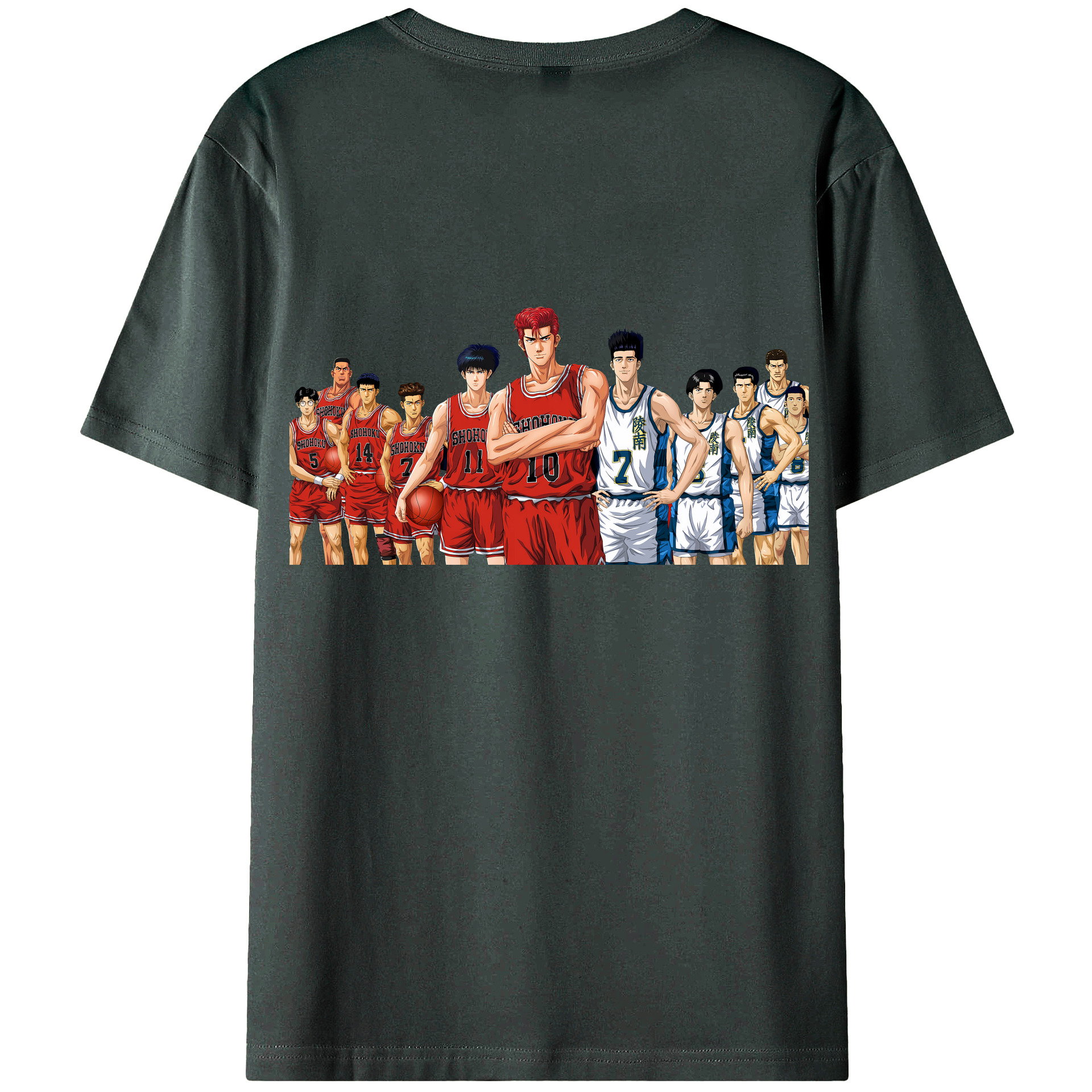 （画像用） SLAM DUNK／スラムダンク 綿100％ メンズ半袖Tシャツ（バックプリント） 通気性